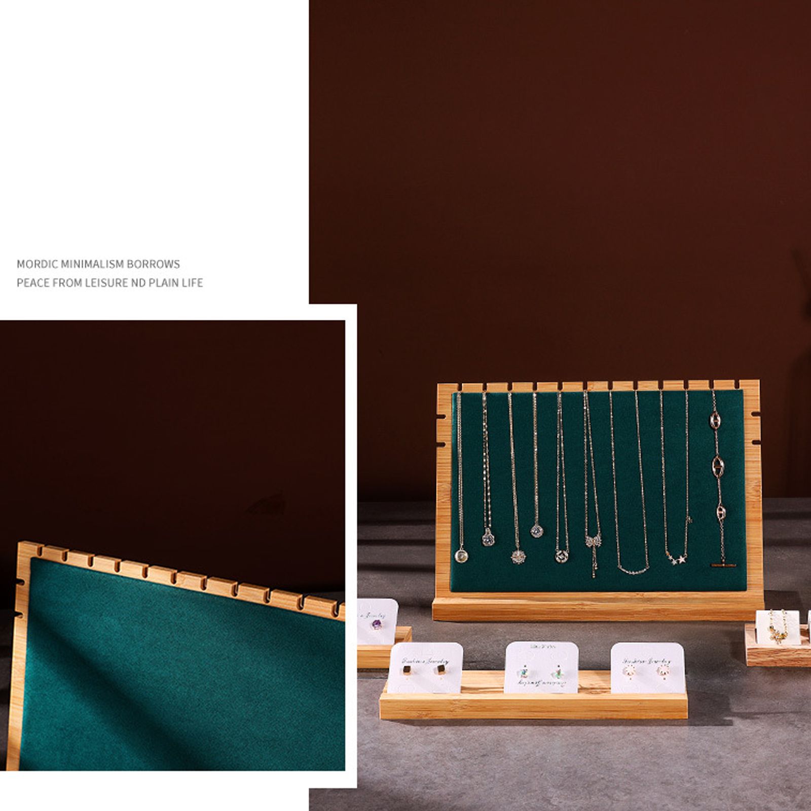 Bamboo Wood Pendant Display Board Jewelry Display Board Necklace Rack Removable Jewelry Display Props โ image 2