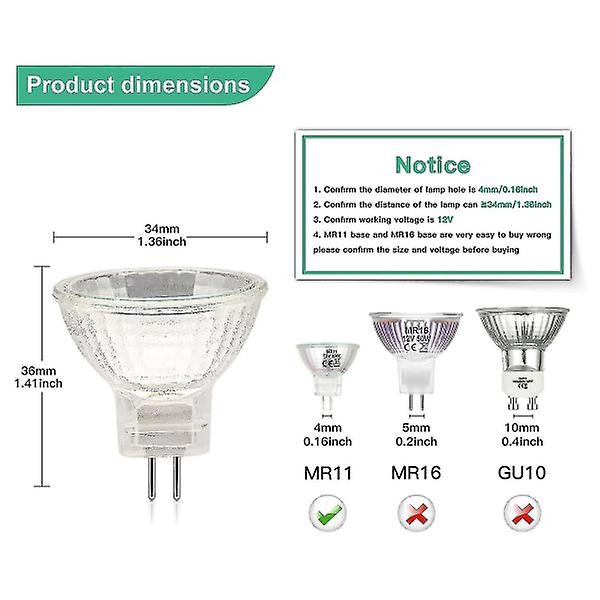 MR11 Halogen Bulbs (12-pack), GU4 Halogen Bulbs 12V 20W, MR11 GU4 Dimmable Bulbs for Ceiling Lighting - Perfect โ image 4