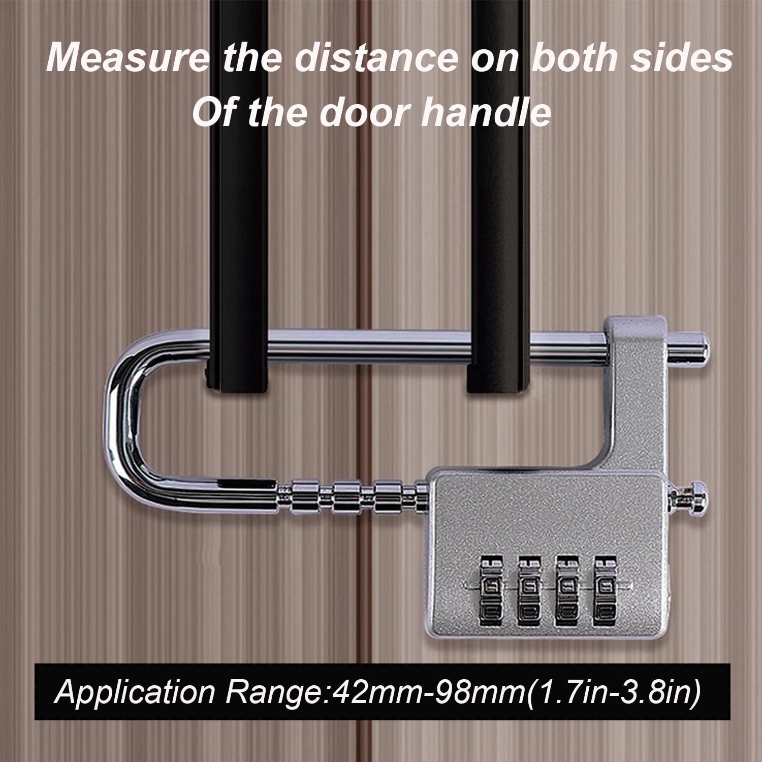 Cabinet Lock,Combination Padlock,U Shaped Padlock,Stainless Steel Gym Locker Lock Code Long Adjustable Shackle Lock (Silver) â image 3