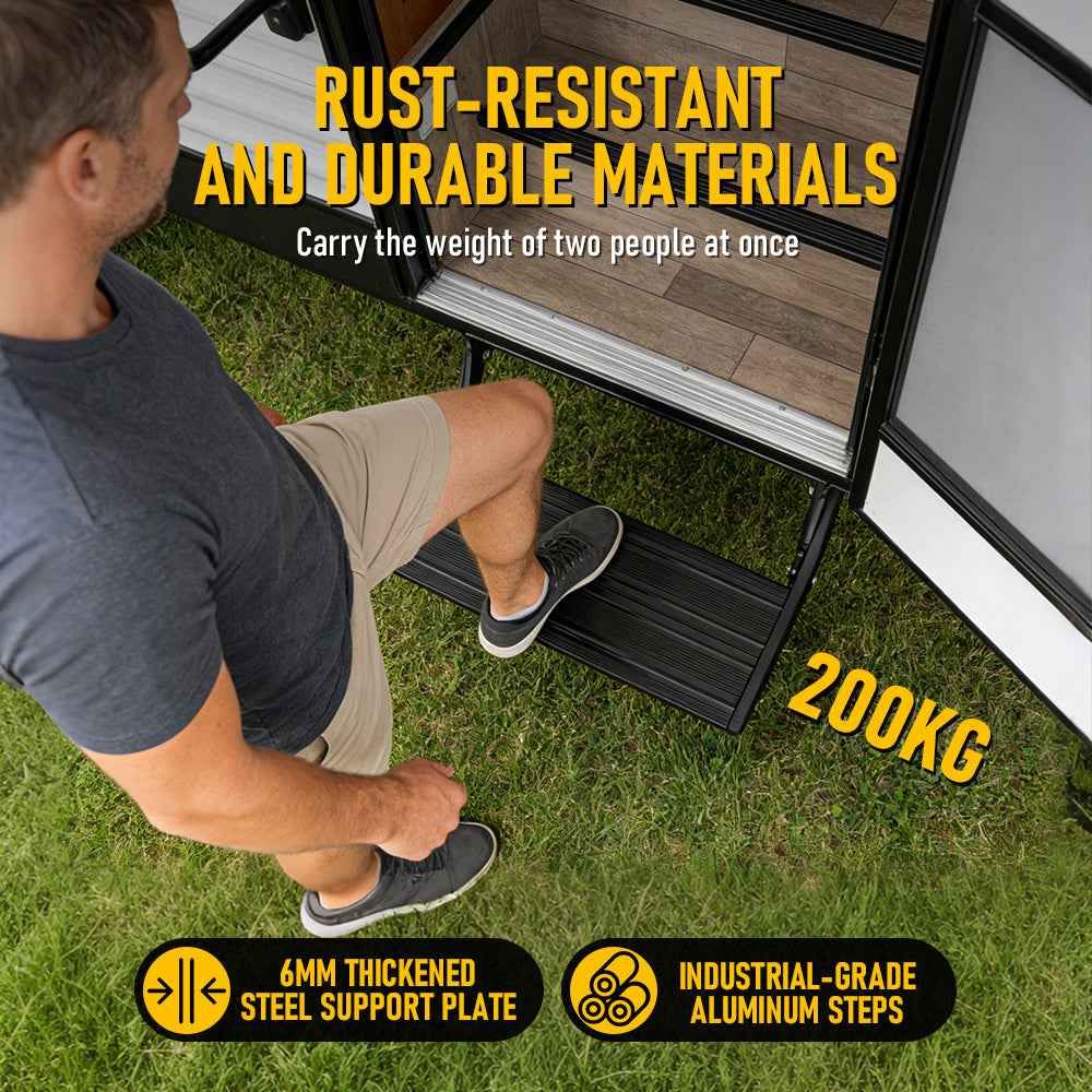Heavy Duty Pull-Out Caravan Step, Folding Aluminium RV Step(57x55x17cm) — image 2