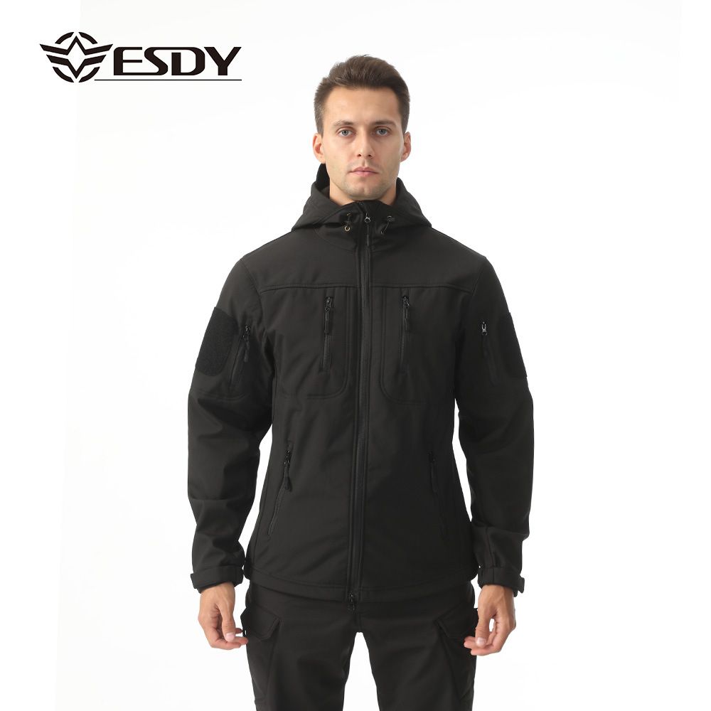 ESDY Men Soft Shell Windproof Jacket Outdoor Ruins green L — image 4