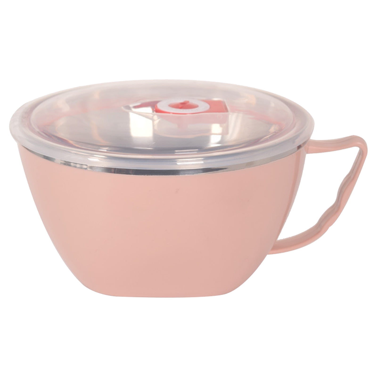 Plastic Soup Bowls with Handles, Microwave Safe Bowl with Lid, Microwavable Soup Mug with Lid, Large Soup Cups for Ramen Noodle Cereal, 1 Pcs, 5.91 × 3.14