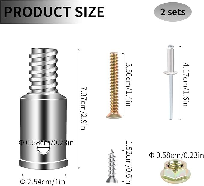 2 Pcs Threaded Tip Replacement, Ultra Tip Repair Kit Metal Threaded Handle Tips for 1" Wood or Metal Poles Handle Replacement Extension Pole Adapter โ image 5