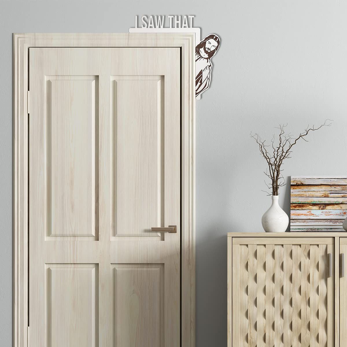 Creative Door Corner Decor, Wood Funny Door Sign I Bless This Home Wall Decor, Frame Corner Decoration(8.5 x 7.8inch, Right) — image 3