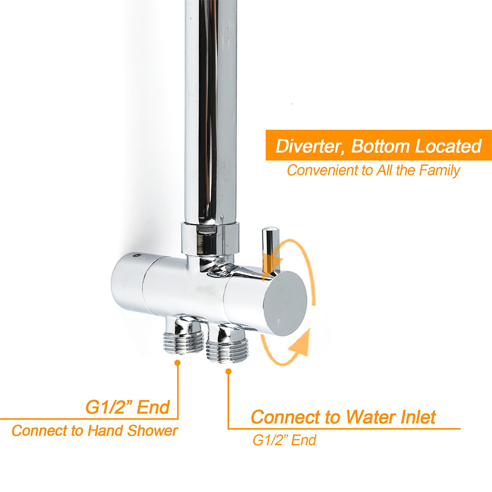 WELS Chrome Round 9" Rainfall Dual Shower Head & Handheld Sliding Rail Wall Arm Twin Taps — image 5