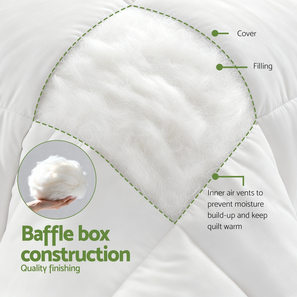 Giselle Bedding 200GSM Bamboo Quilt Summer Quilts All Season Doona Duvet Lightweight Super King — image 6