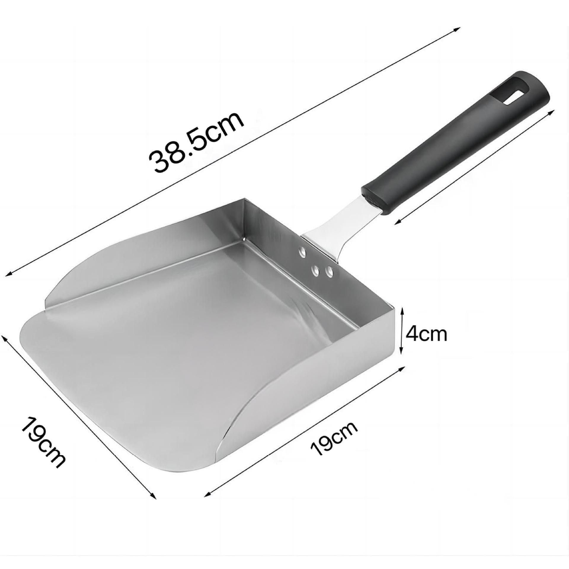 stainless steel food shovel, anti-scald BBQ shovel, wide pizza lifter, fry scoop, kitchen heat-resistant spatula, BBQ accessories Australia, pizza peel — image 3