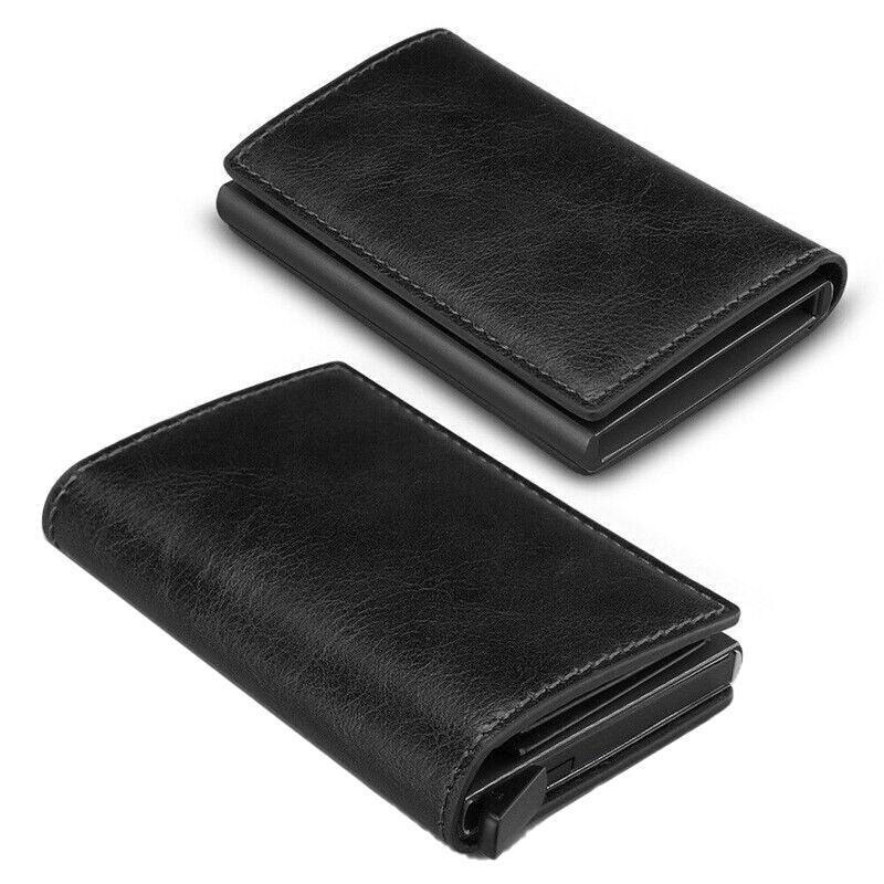 RFID Blocking Leather Card Wallet with Money Clip for Men Credit Holder - Carbon Fiber — image 4