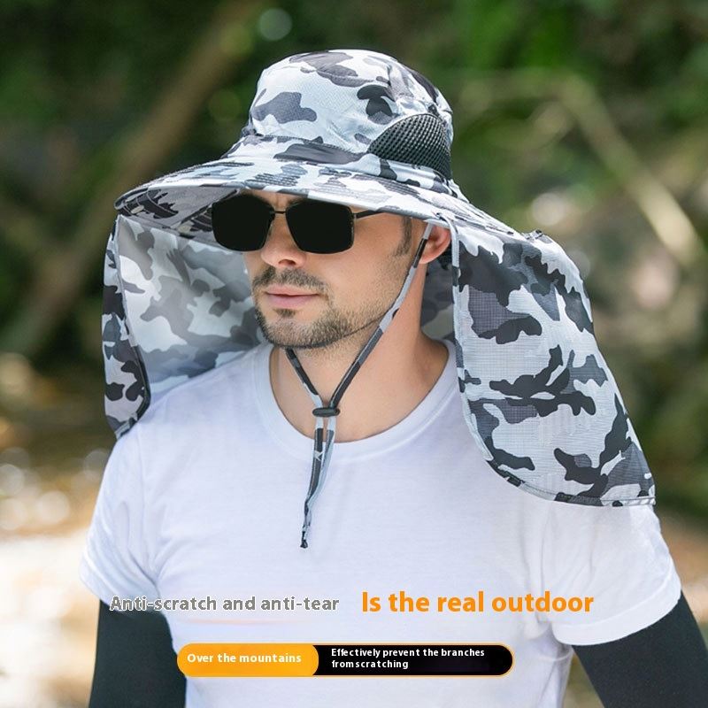 Black UPF 50+ Sun Protection Fishing Hat Wide Brim Neck Flap Quick Dry Bucket Hat for Outdoor Hiking and Gardening — image 4