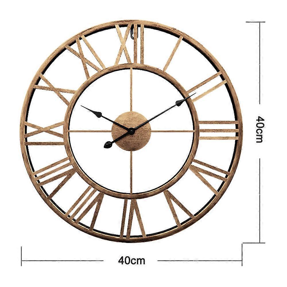 Decor Wall Clock European Retro Clock with Large Numerals Indoor Silent Battery Operated Metal Clock — image 3