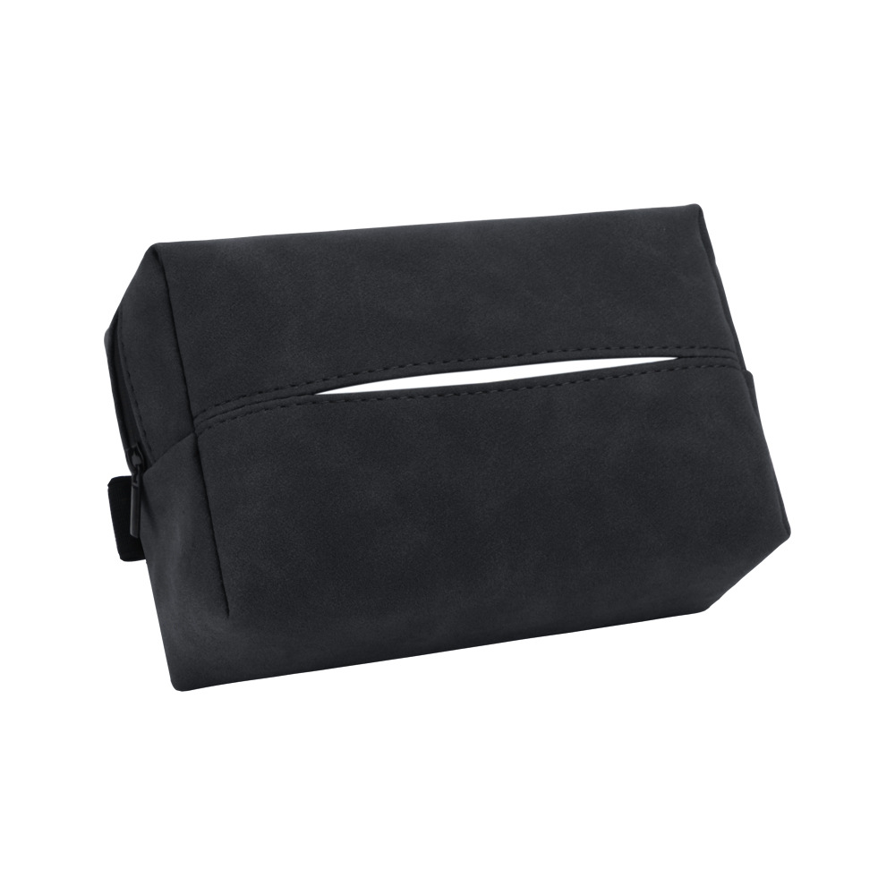 Grey 2-Pack Luxury Faux Suede Car Tissue Box - Visor Clip & Strap for Armrest or Seat Back — image 2