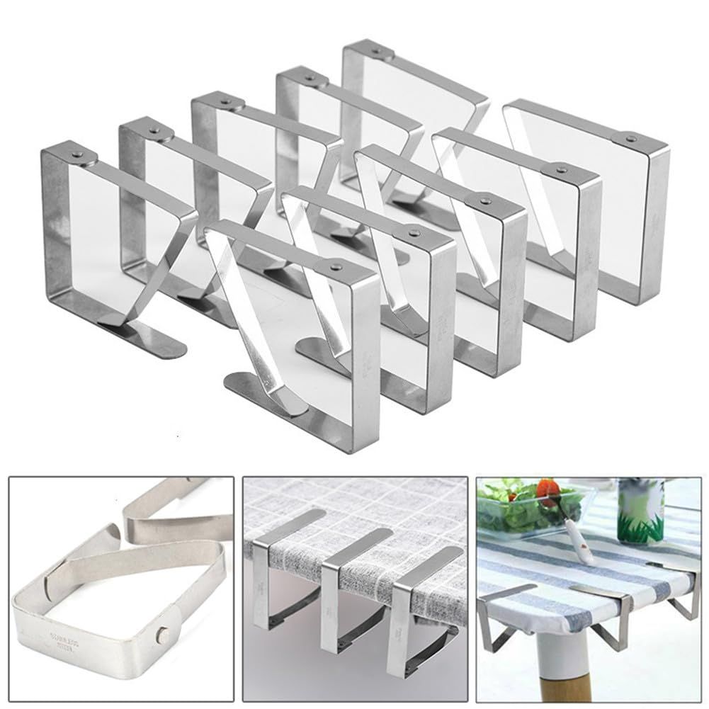 10pcs Tablecloth Clips for Outdoor Tables, Stainless Steel Table Cloth Clip/Holders Premium Table Cover Clamps Metal Picnic โ image 3