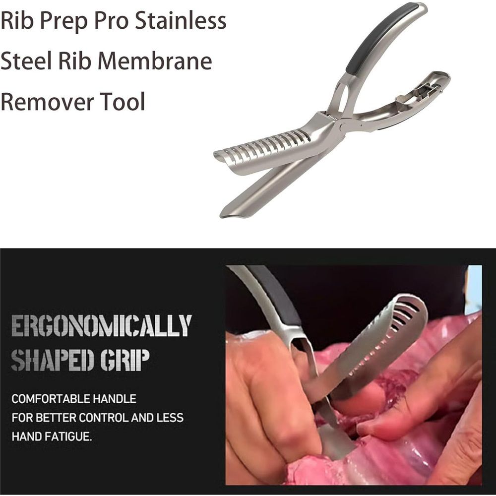 Stainless Steel Rib Skinner & Rib Membrane Remover for BBQ Enthusiasts and Chefs! With Arc Clamp & Non-Slip Grip, Effortlessly Remove Rib Membranes for Perfect — image 2
