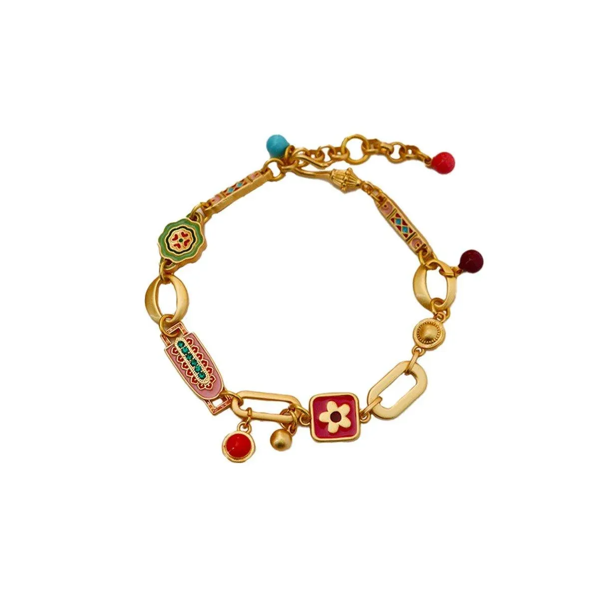 Chinese Vintage Colourful Flower Bracelet Simple Hand Jewelry for Women โ image 2