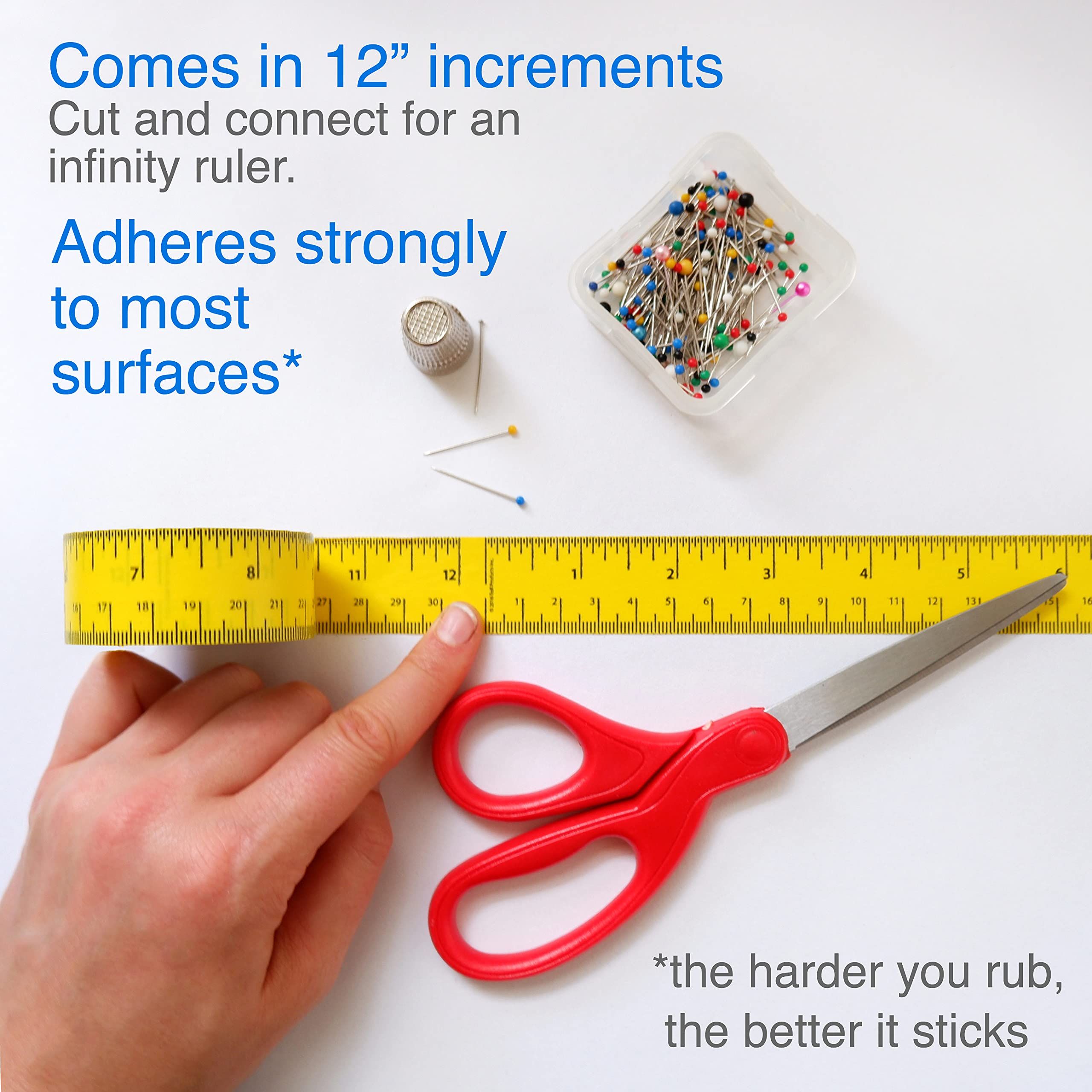 Adhesive Measuring Tape, Removable Adhesive Measuring Tape, Perfect Tape Measure for Home or Office Use — image 5