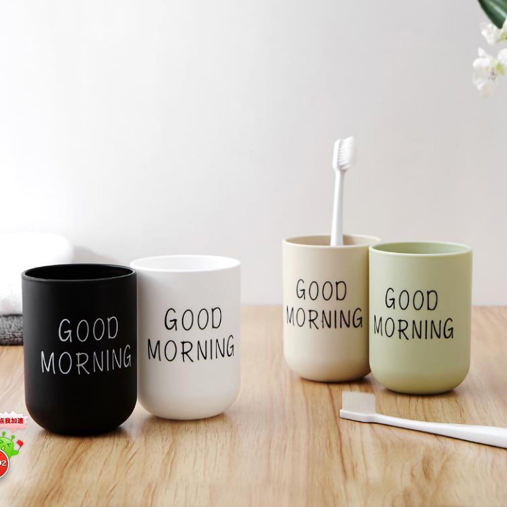 1 Piece Unbreakable Plastic Bathroom Cup - Toothbrush Holder & Reusable Tumbler for Drinking & Mouthwash. Easy to, Black, 2.5 × 6.4 × 8.9 cm — image 6
