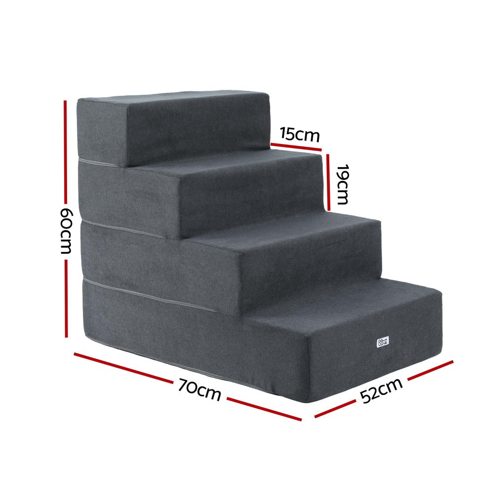 i.Pet Dog Ramp Foam Dog Cover Stairs Portable Cat Ladder For Sofa Bed 4 Steps โ image 2
