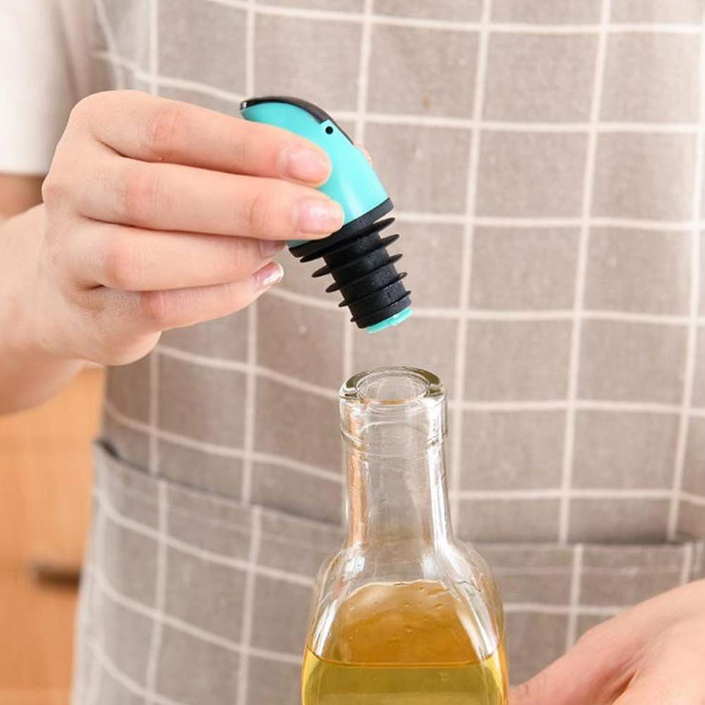 Oil PourerSpout Cover, Oil Spout for Oil Dispenser, 2Pcs Oil Bottle Pour Spout Stopper ABS Silicone Pourer Spout Stopper — image 3