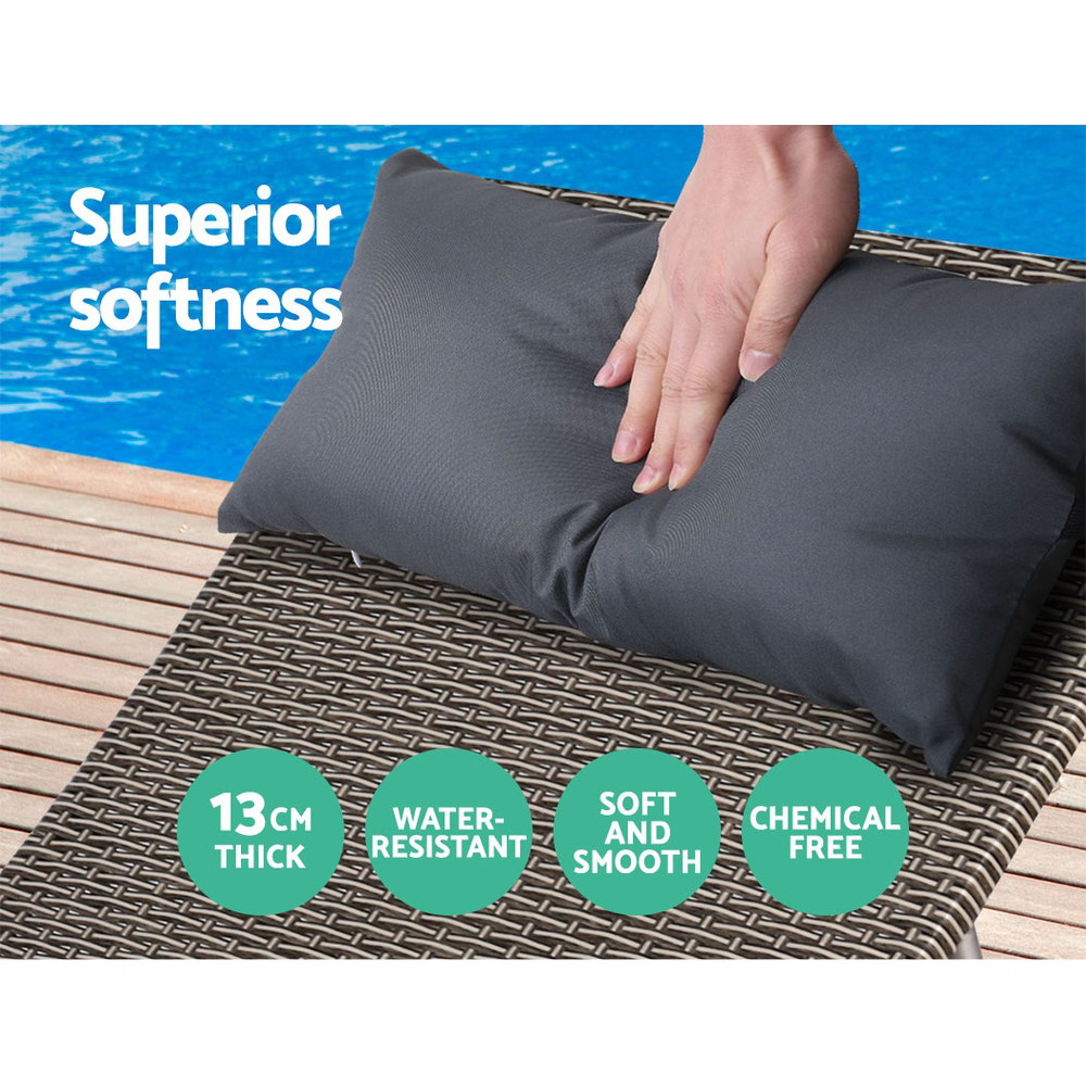 Gardeon Sun Lounge Wicker Lounger Outdoor Furniture Beach Armchair Adjustable Grey&Beige โ image 5