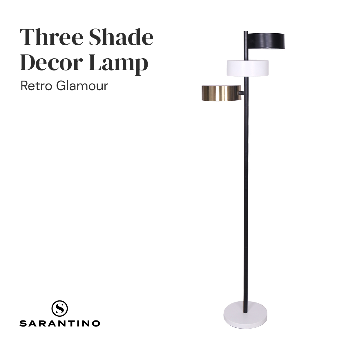 Sarantino Metal Floor Lamp with 3 Swirl Shades โ image 5