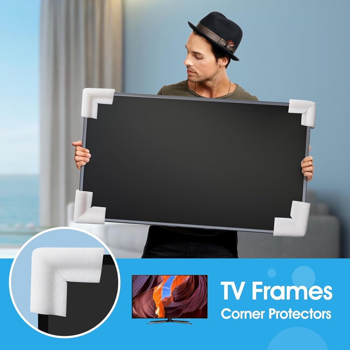 36-Piece Thick Foam Corner Protectors for TVs, Pictures, and Mirrors - Picture Frame Shipping & Packaging - Book Corner Shipping Supplies โ image 2