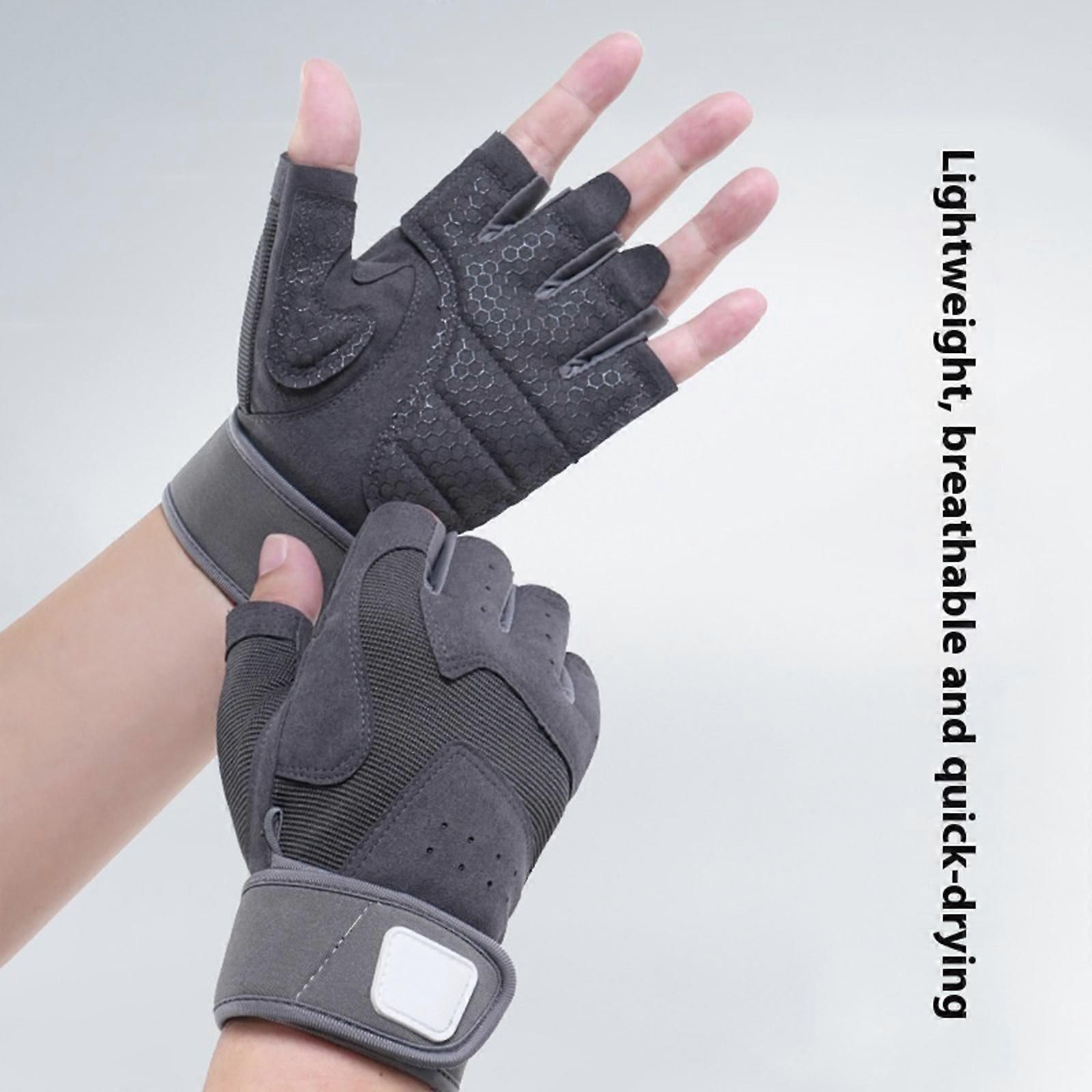Half-Finger Breathable Workout Gloves – Non-Slip Gym Gloves for Fitness, Cycling, Climbing & Training - Black L — image 4