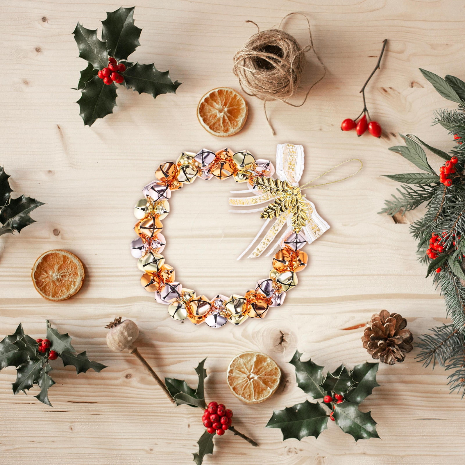 Golden Christmas Bell Wreath with Bells for Decoration Iron Material Adds Festive Touch โ image 6