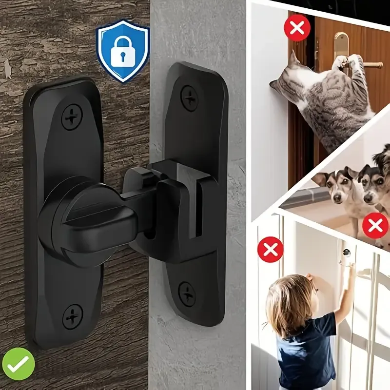 Aluminum alloy baked paint barrel bolt lock, 180° rotation universal left/right, double self-locking anti-pry, practical choice for multi-scenario door — image 4