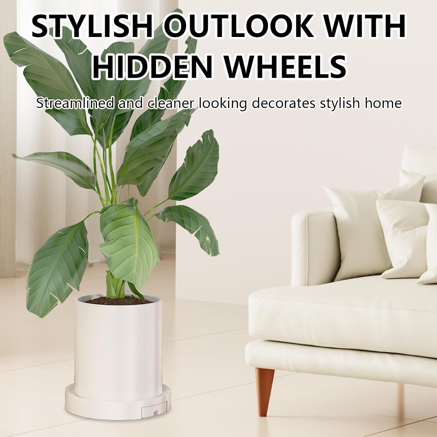 CARLA HOME Rolling Plant Stand with 360° Wheels for Indoor Pots (26 cm) — image 3