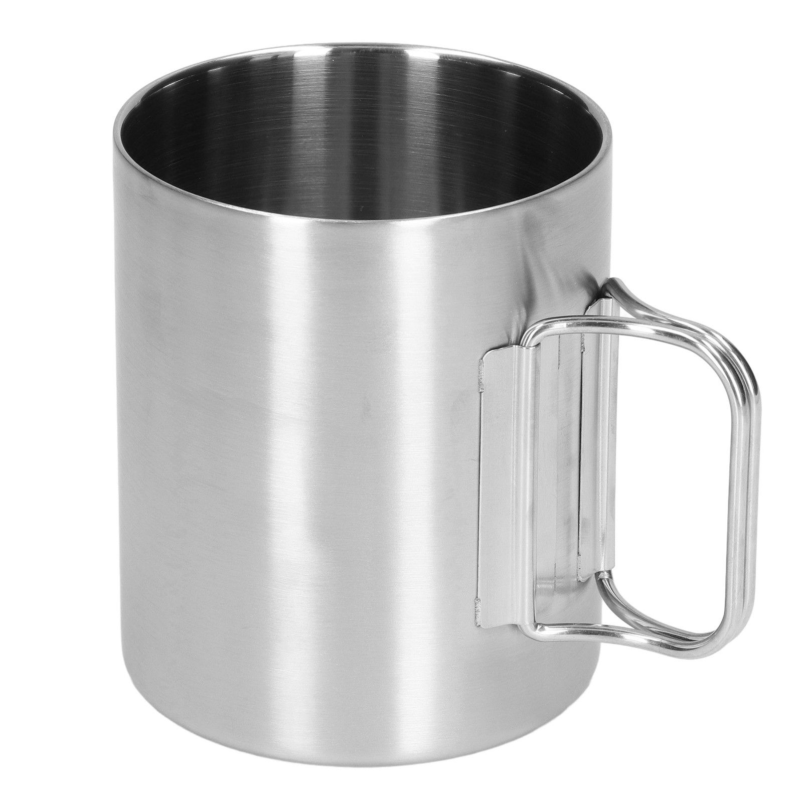 Stainless Steel Cup Corrosion Resistant Folding Handle Folding Design Exquisite Coffee Mug — image 5