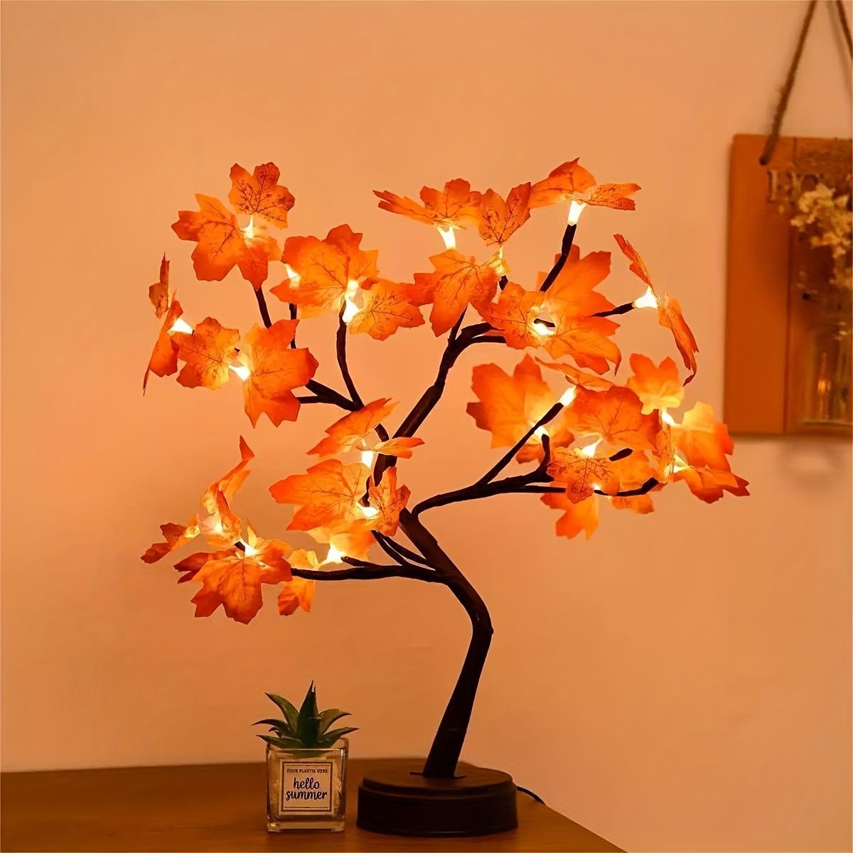 maple leaf lamp, LED table lamp, bendable branch lamp, home decor lamp, festive light, autumn decoration, nightstand lamp, Australian home decor, energy-saving — image 6