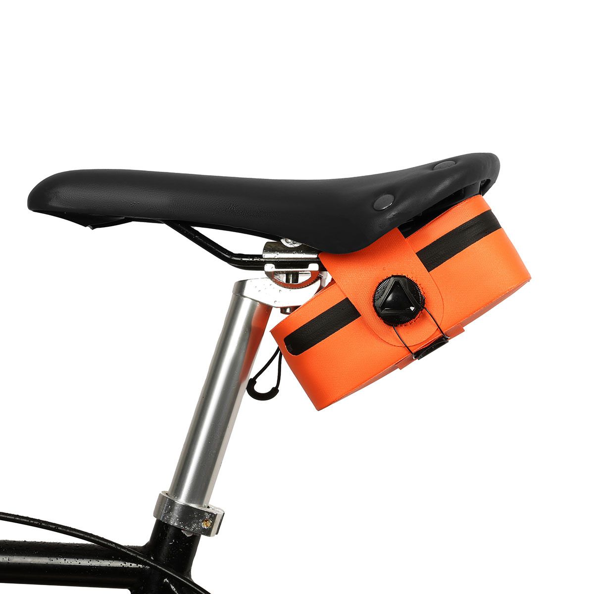 Cycling Saddle Bag, TPU Bicycle Seat Bag with Water Resistant Design and Quick Installation for Bike Tools, Spare Parts and Accessories - Orange