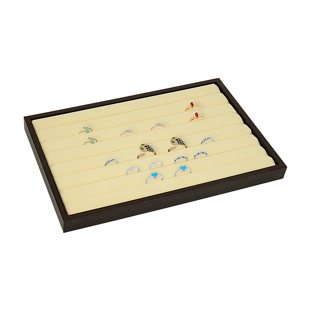7 Slot Velvet Ring Earring Tray Storage Jewellery Display Stackable