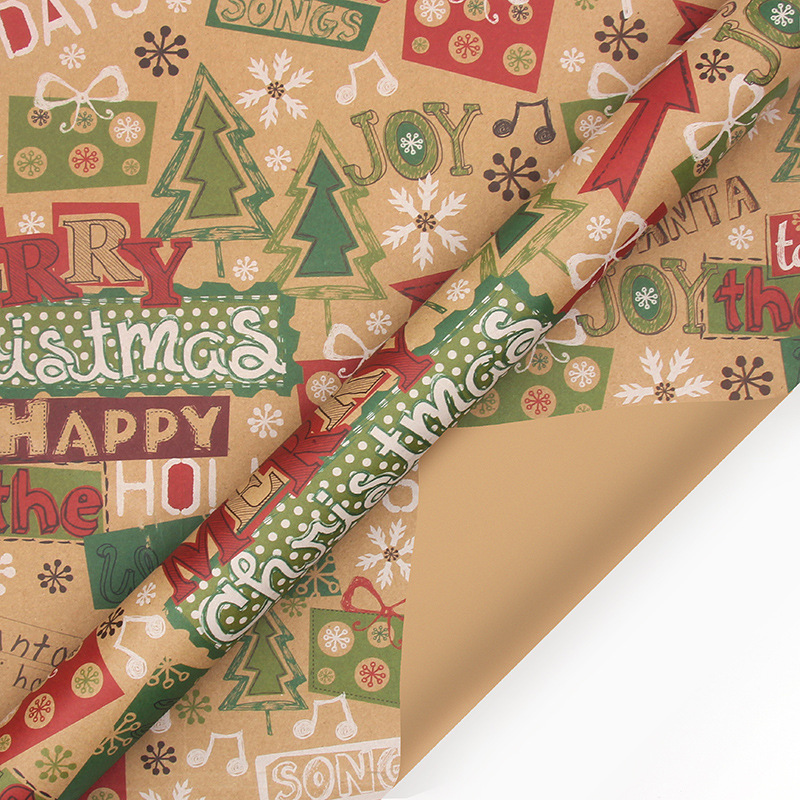 Christmas Wrapping Paper - 6 Sheets - Retro & Vintage Design - Complete Set with 2x Rope, Tape & Stickers - Gift Wrap — image 4