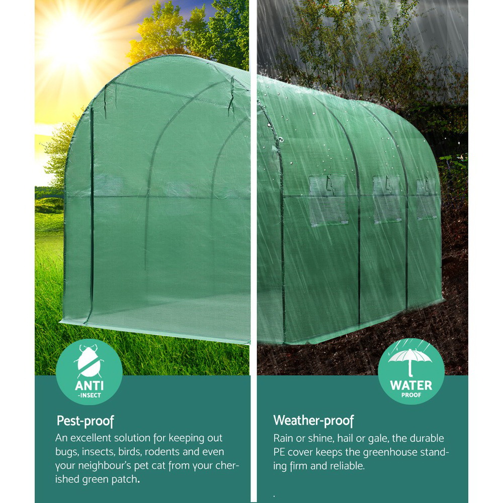 Green Fingers Greenhouse 3x2x2M Walk in Green House Tunnel Plant Garden Shed Dome โ image 4