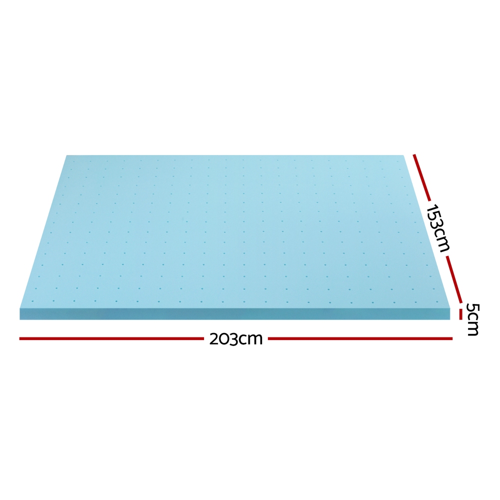 Giselle Bedding Memory Foam Mattress Topper Ventilated Cool Gel 5cm Queen โ image 2