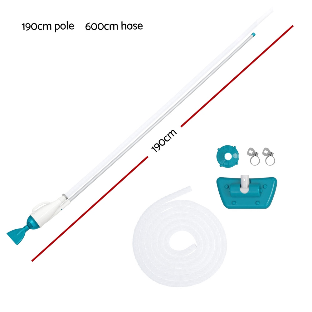 Bestway Pool Cleaner 2 Cleaning Heads Vacuum 6m Hose 1.9m Aluminium Pole — image 2