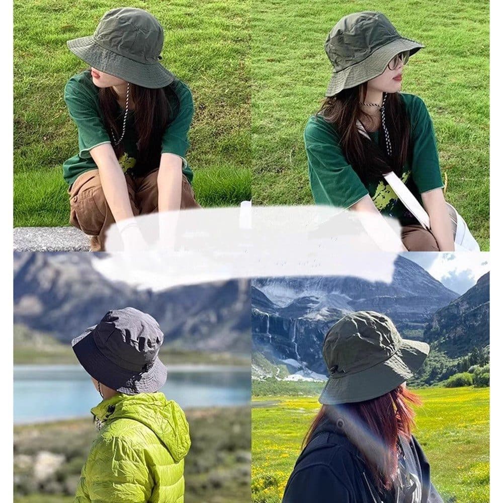 Unisex Foldable Waterproof Fisherman Hat Quick-Drying Sun Protection for Summer Outdoor, Pink — image 5