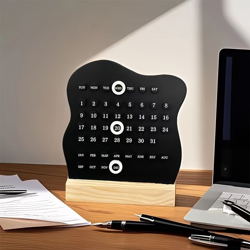 Handmade Perpetual Calendar Ring Table Calendar Desktop Ornament, Made of Acrylic with High Aesthetic Value. Serves As Photo Prop, Ideal for Housewarming — image 4