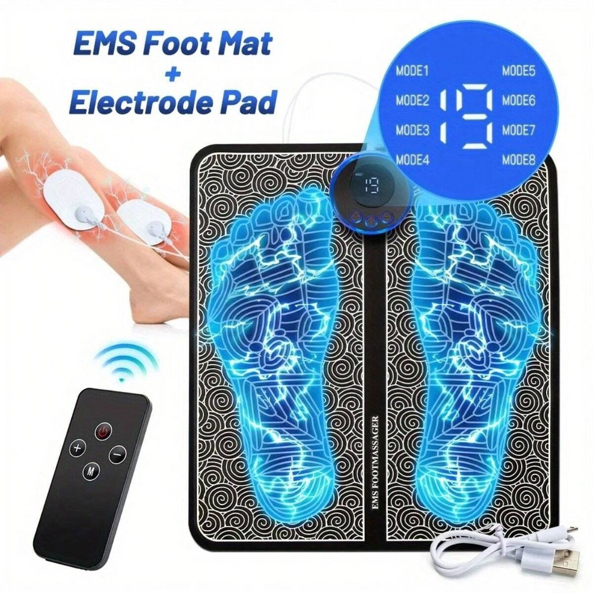 Foot Stimulator foot massager for pain relief improve and facilitate muscle performance EMS Foot Stimulator, Black — image 4