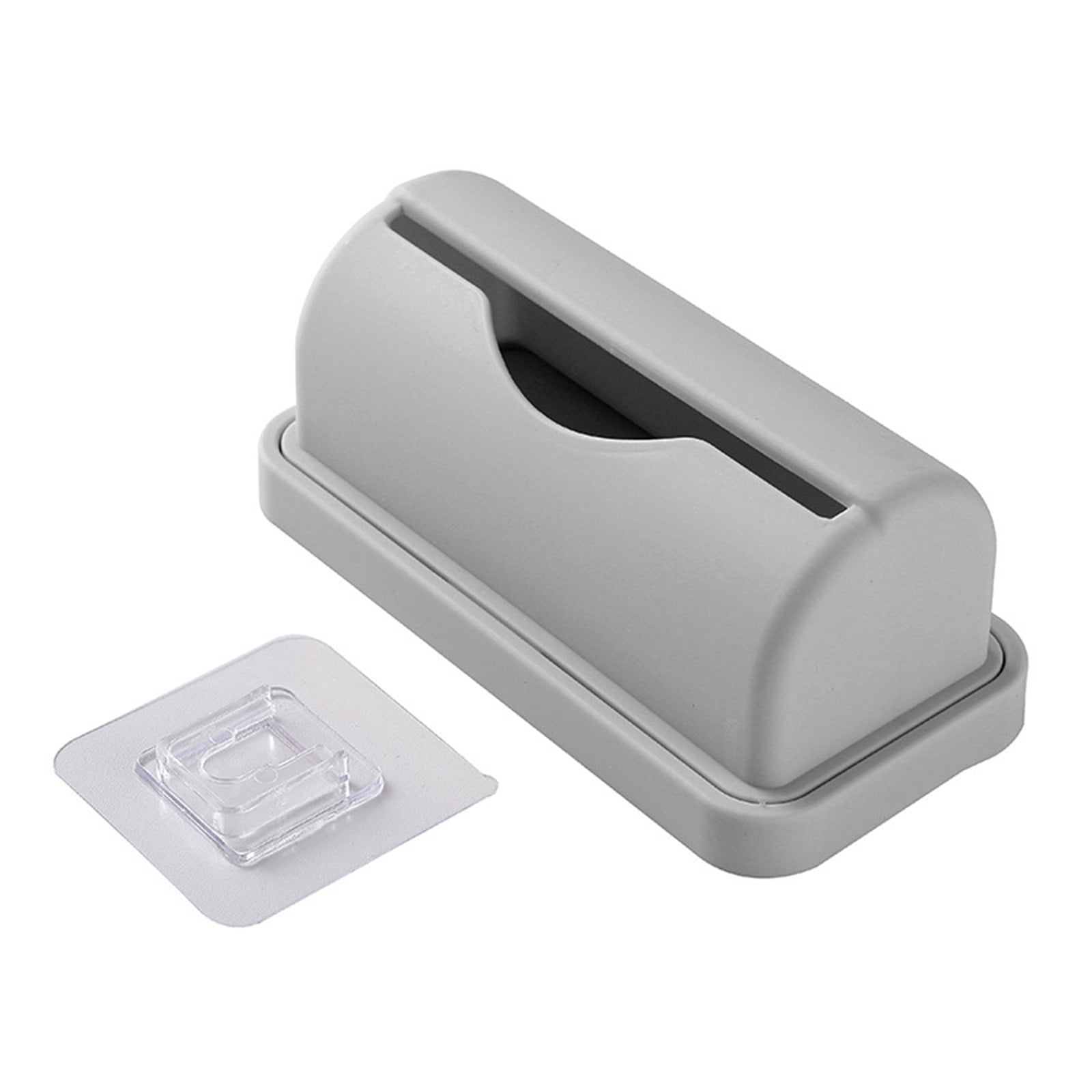 Wall Mount Trash Bag Dispenser, liner organizer for small bins with no punch installation for kitchens bathrooms and offices, Gray