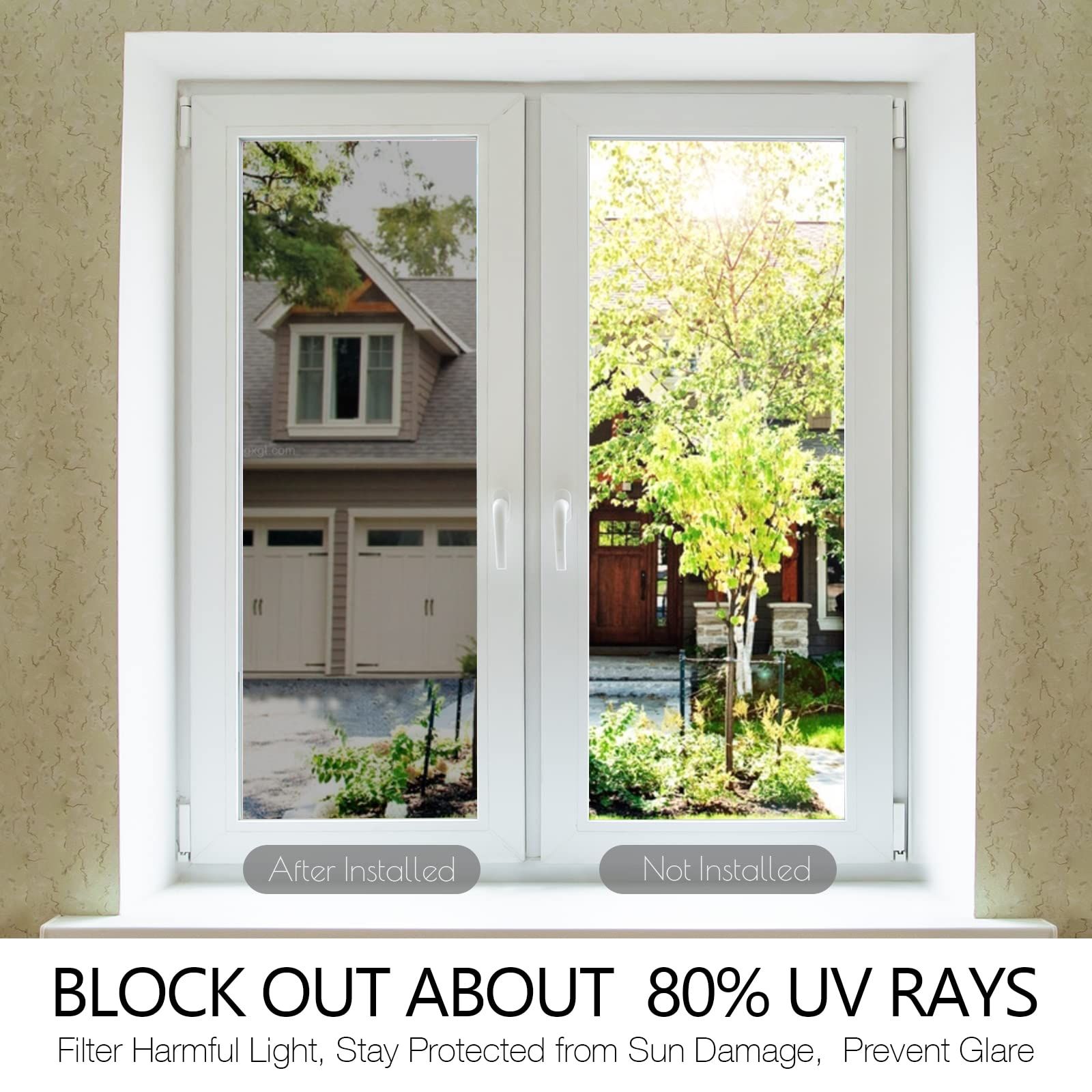 Privacy Window Film One Way Mirror Glass Tint Heat Control Sun UV Blocking Sliding Door Tinting Reflective Static Cling for Home โ image 5