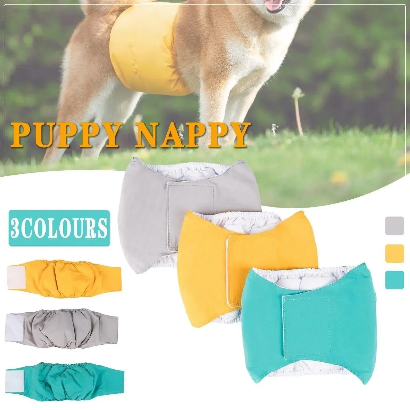 S Male Dog Puppy Nappy Diaper Belly Wrap Band Sanitary Pants Underpants - Grey — image 2