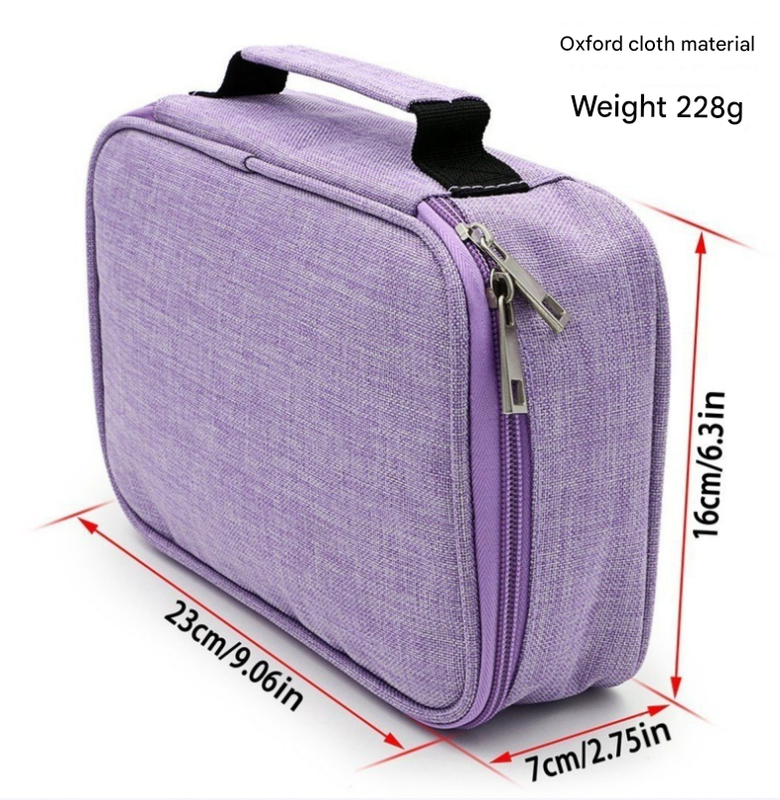 Grey Multi-functional Oxford Cloth Storage for Students, Large Capacity 72-Slot Pencil Case -Artists & Stationery (23x7x16 cm, 228g) โ image 2