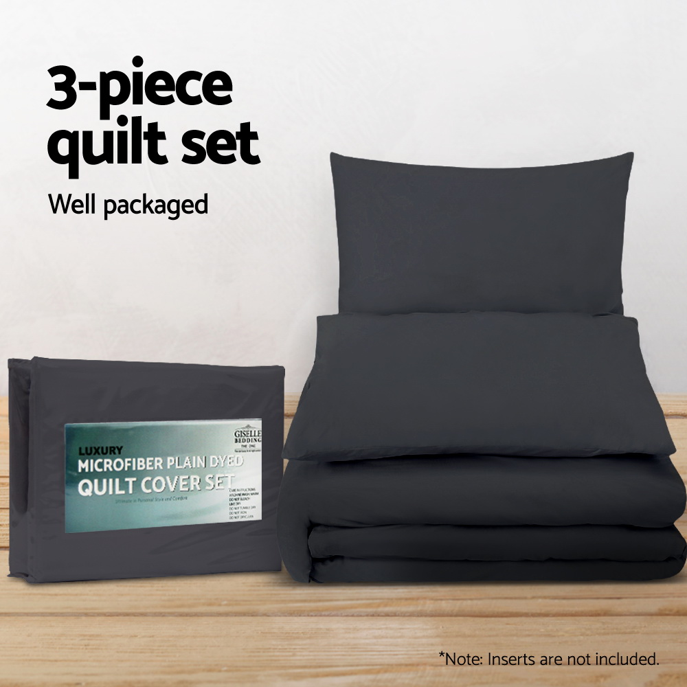 Giselle Bedding Quilt Cover Set Classic Black King — image 5