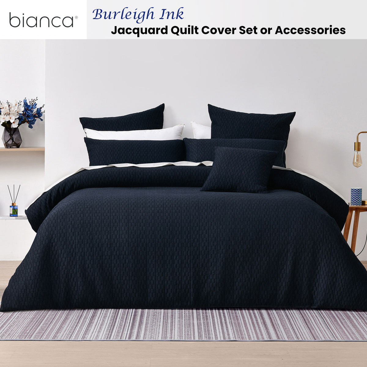 Bianca Burleigh Ink Jacquard Quilt Cover Set Queen — image 2