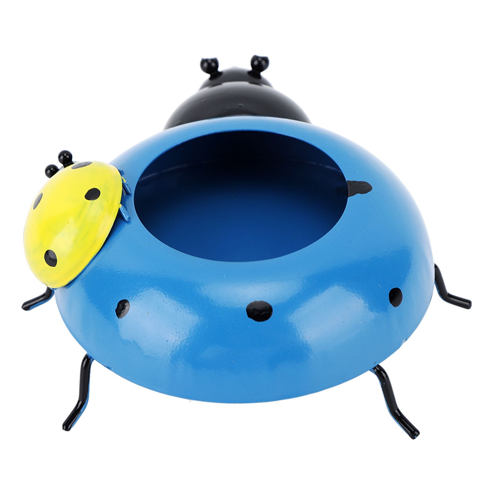 5.4cm Diameter Flower Pot Decor Ladybug Shaped Smoothing Surfaces Iron Planter Pot for Garden Blue — image 4