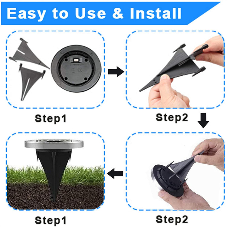 4pcs LED Solar Underground Light Waterproof Color Changing Garden Buried Lamp — image 6