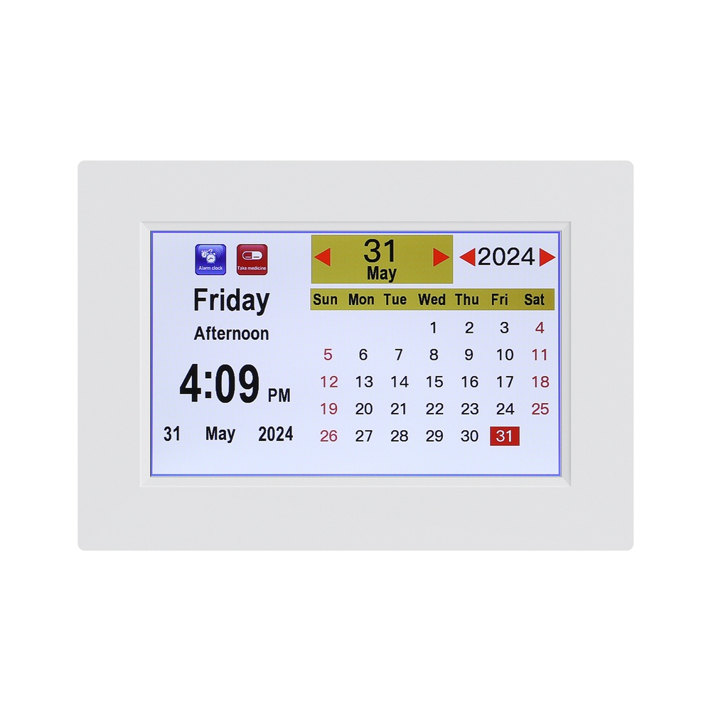 Artiss 8" Digital Day Clock Calendar Alarm White — image 3