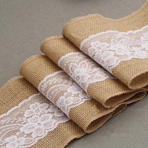 Ribbon with Lace Vintage for Sewing Handcraft Accessories- Fabric Ribbon with Lace Trims Tape for Wedding Christmas Party(10pcs) — image 2